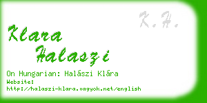 klara halaszi business card