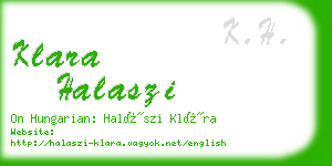 klara halaszi business card
